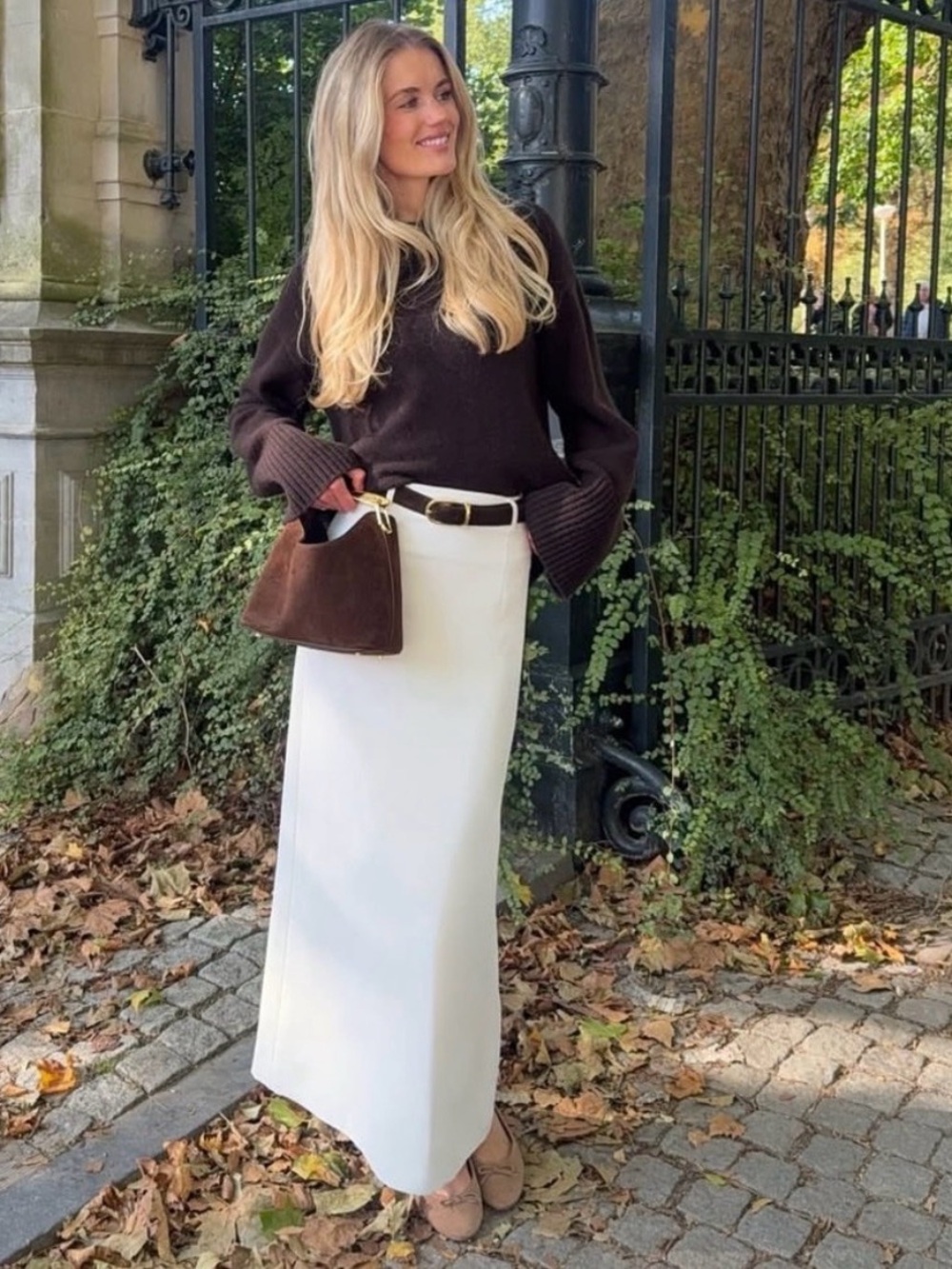 Commense White Pencil Skirt